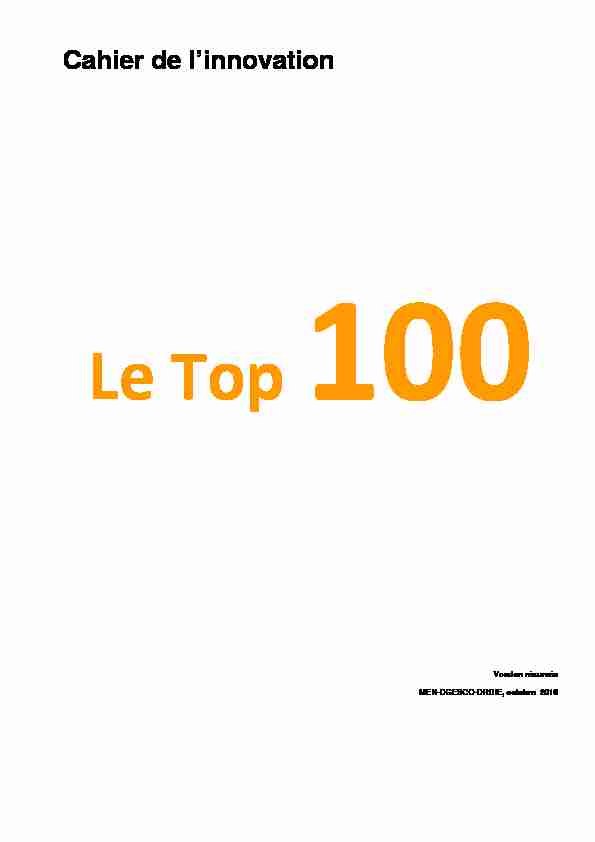 Cahier TOP 100 version résumée oct 2016
