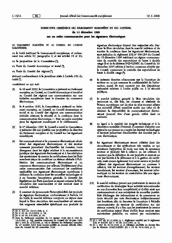 Journal officiel des Communautés européennes 19. 1. 2000 L 13/12