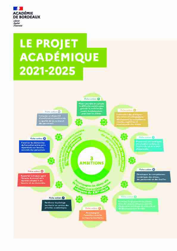 LE PROJET ACADÉMIQUE 2021-2025