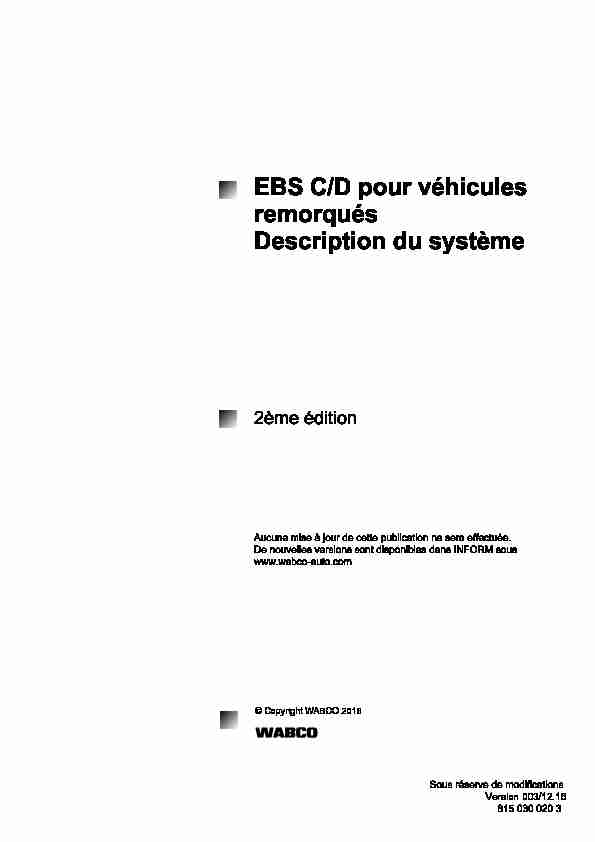 EBS C/D pour véhicules remorqués Description du système