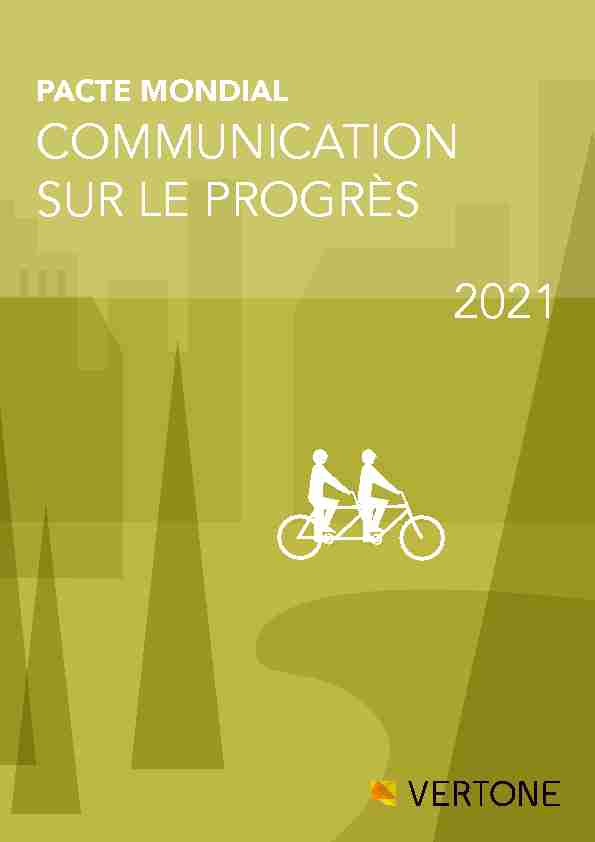 pacte mondial - communication sur le progrès 2021