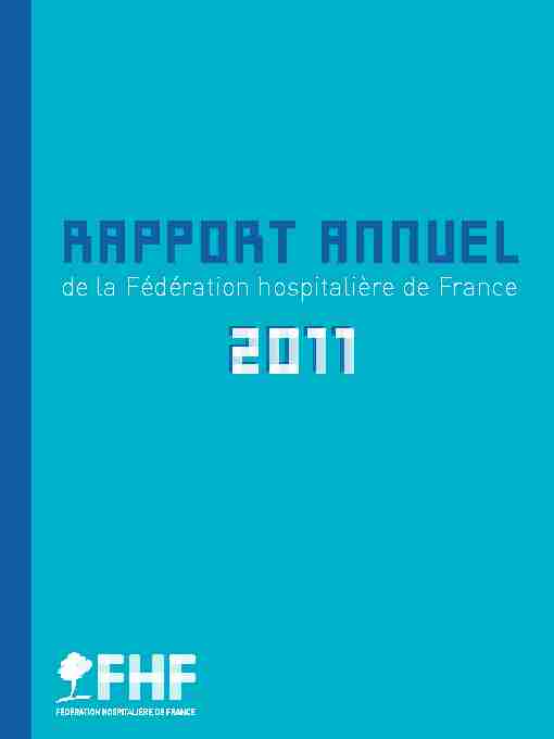 RappoRt annuel - de la Fédération hospitalière de France