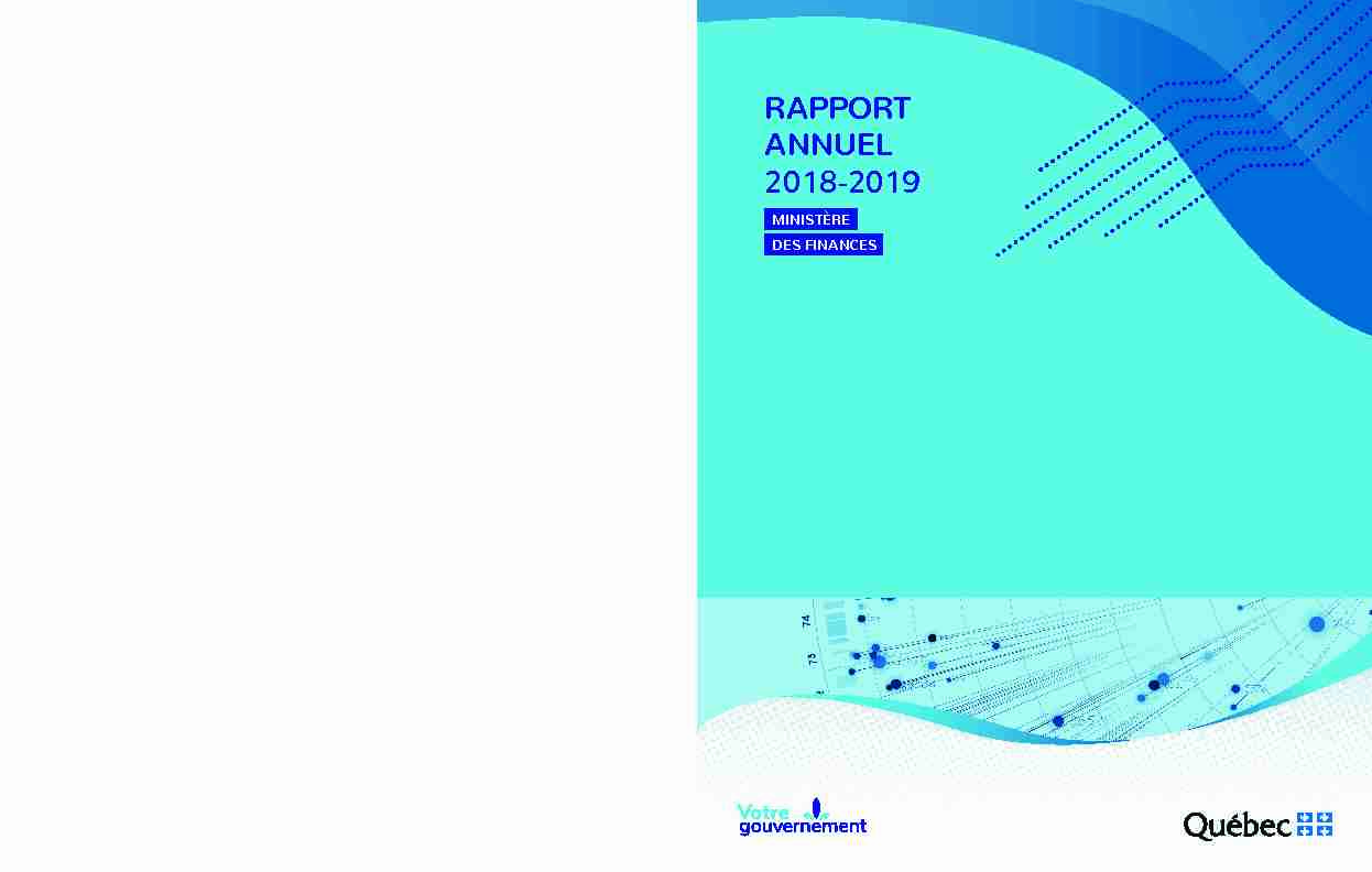 Rapport annuel de gestion 2018-2019 du ministère des Finances