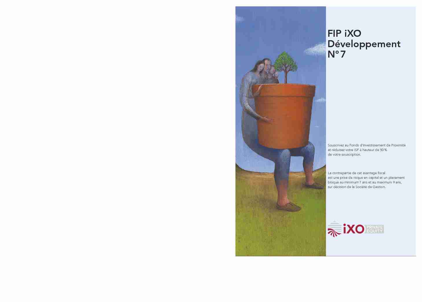 [PDF] FIP iXO Développement N° 7 - IXO Private Equity