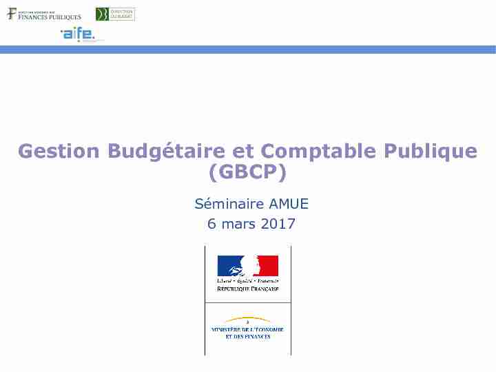 Gestion Budgétaire et Comptable Publique (GBCP)