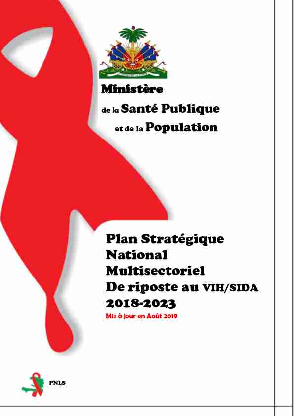 Plan Stratégique National Multisectoriel De riposte au VIH/SIDA