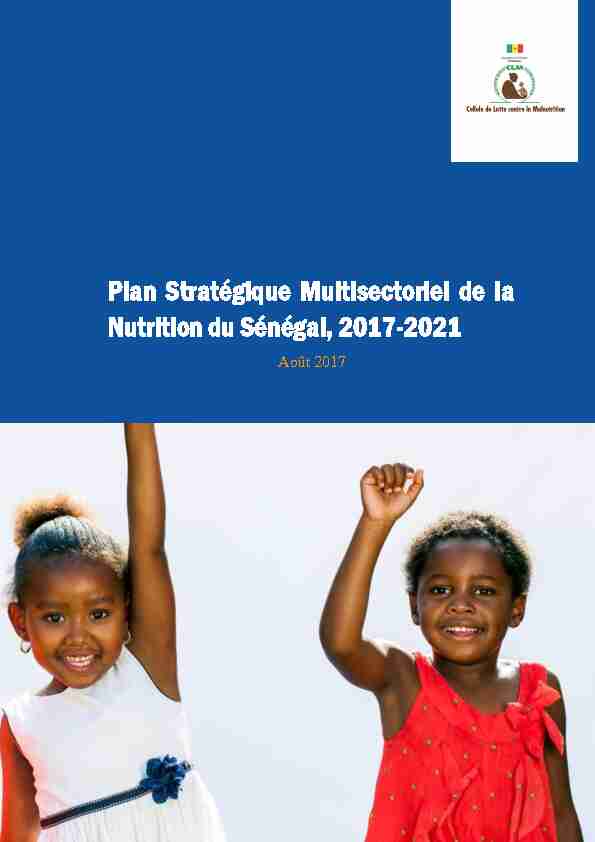 Plan Stratégique Multisectoriel de la Nutrition du Sénégal 2017-2021