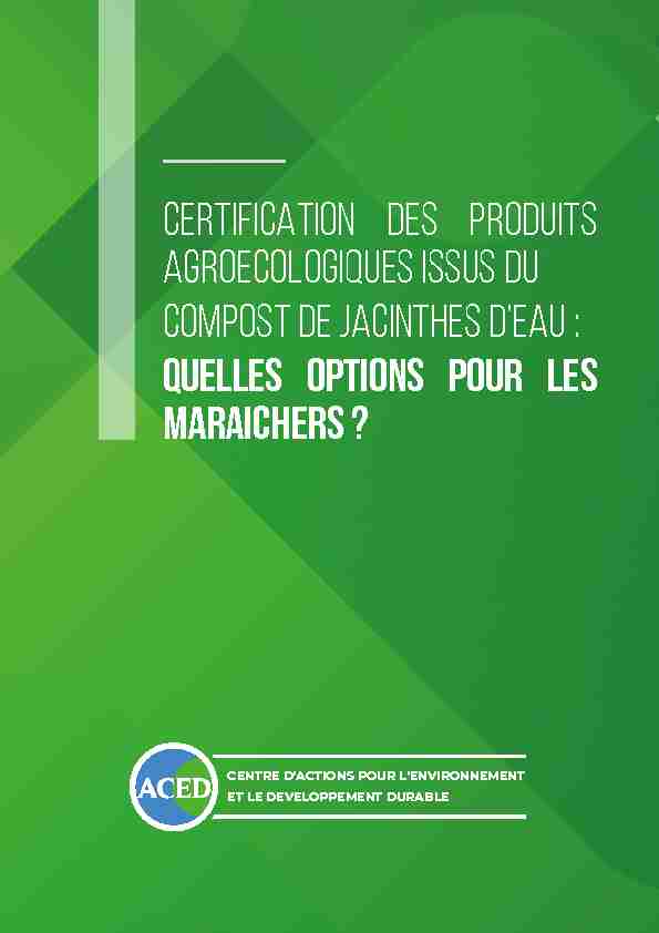[PDF] CERTIFICATION DES PRODUITS  - Alimenterre