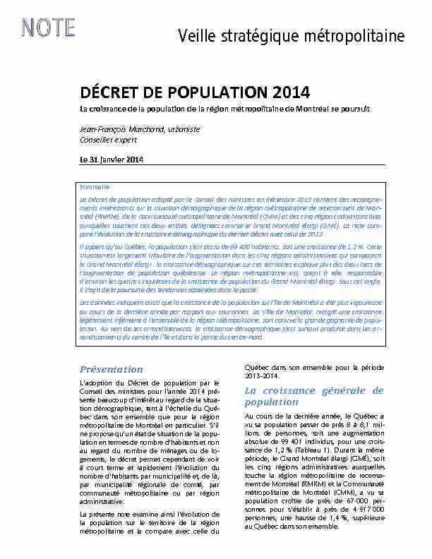 [PDF] Décret de population 2014 - La croissance de la population de la