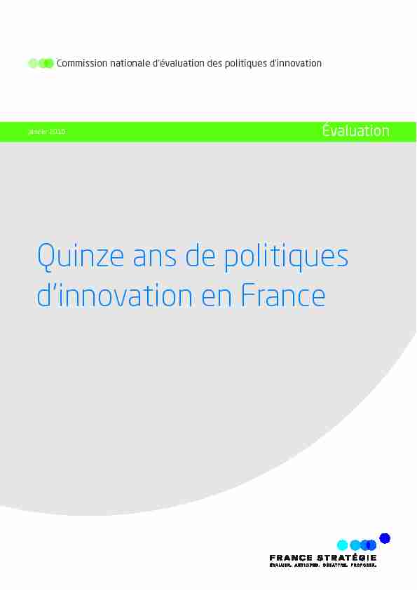 Quinze ans de politiques dinnovation en France