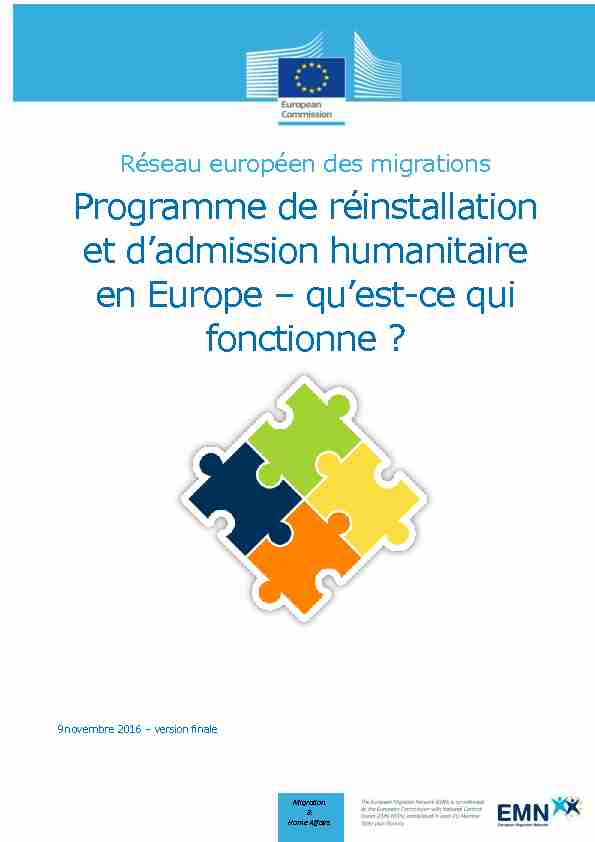 Réseau européen des migrations - Programme de réinstallation et d