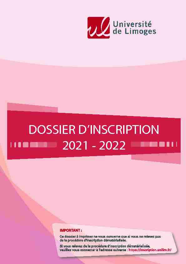 DOSSIER DINSCRIPTION 2021 - 2022