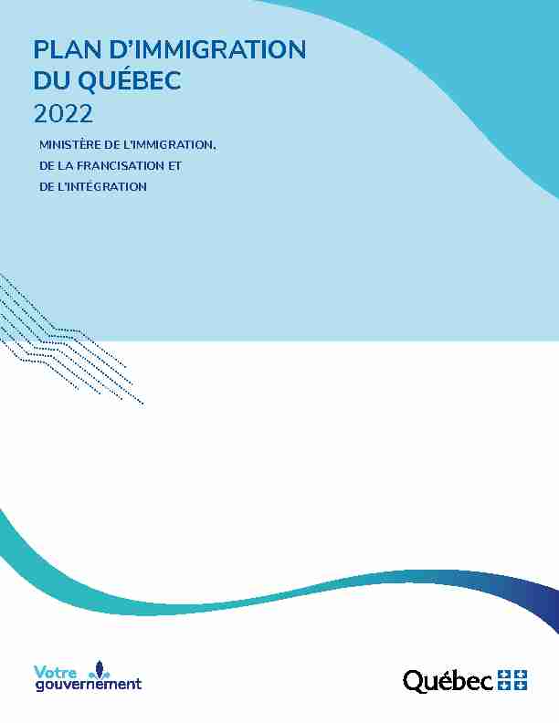 Plan dimmigration du Québec 2022