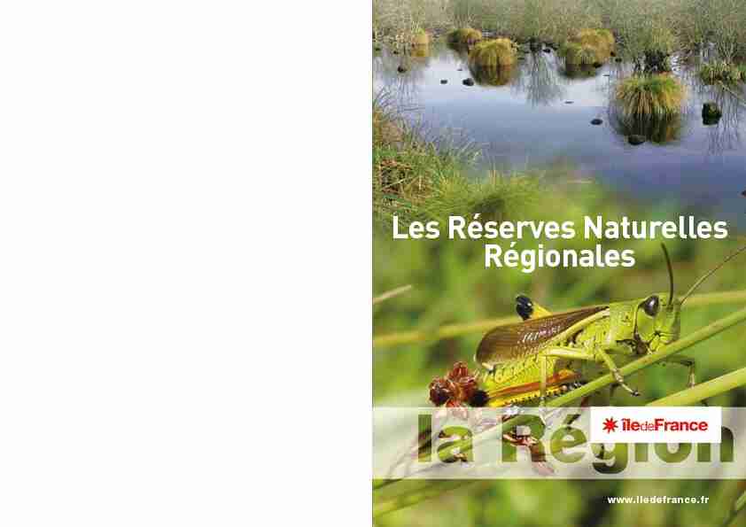 Les Réserves Naturelles Régionales