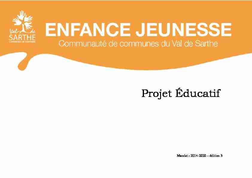 [PDF] Projet éducatif - Communauté de communes du Val de Sarthe