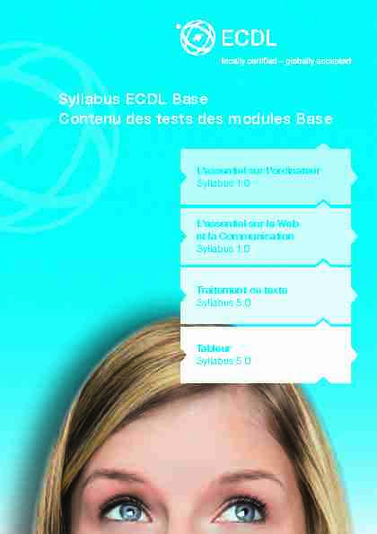 [PDF] Syllabus ECDL Base Contenu des tests des modules Base