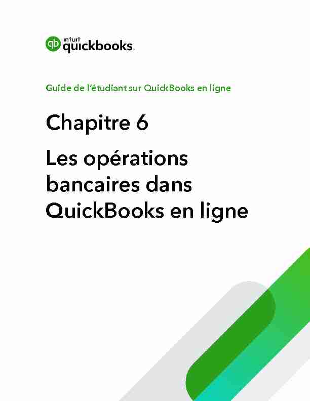 Chapitre 6 Les opérations bancaires dans QuickBooks en ligne