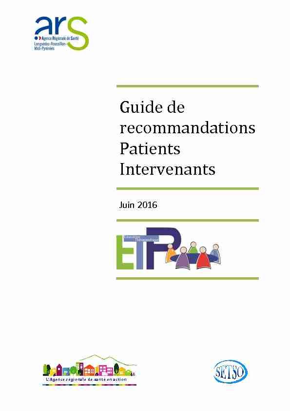Guide de recommandations Patients Intervenants