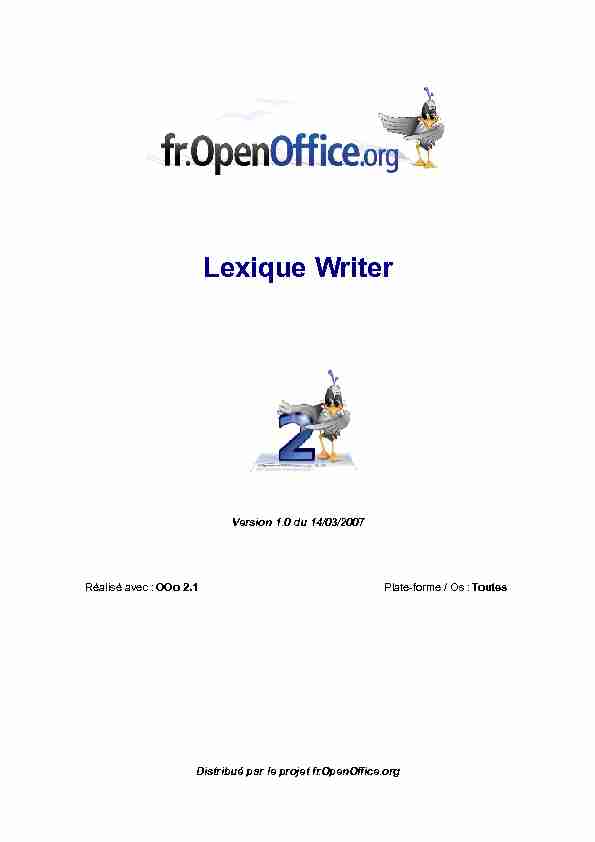 Lexique Writer