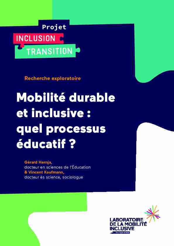 Mobilité durable et inclusive : quel processus éducatif ?