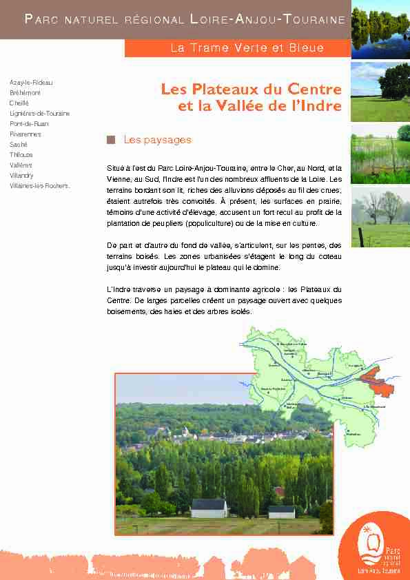 ar Les Plateaux du Centre et la Vallée de l’Indre