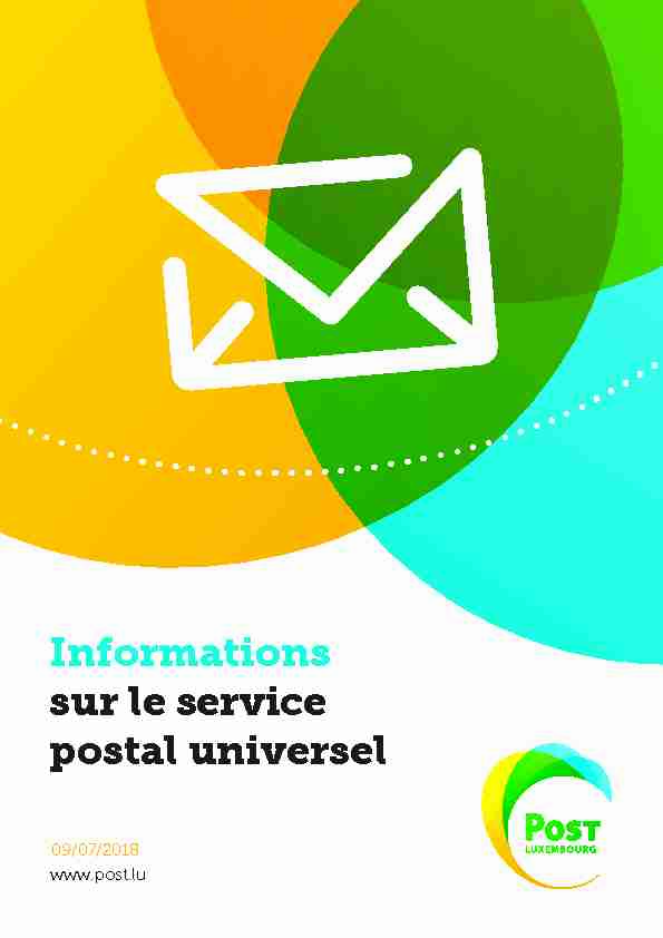 Informations sur le service postal universel