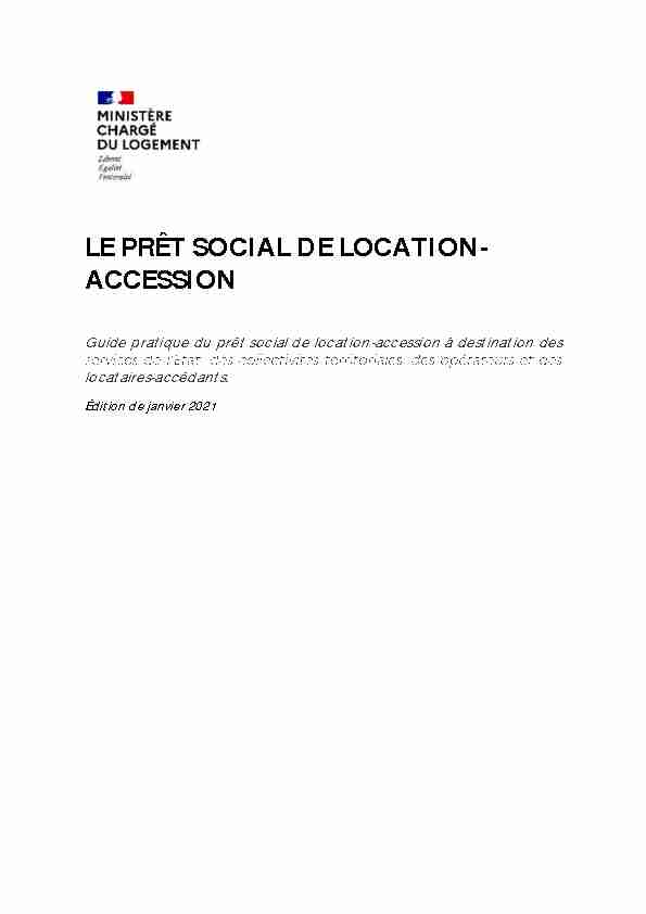 LE PRÊT SOCIAL DE LOCATION- ACCESSION - Logement