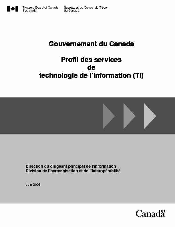 Profil des services de technologie de l’information (TI)