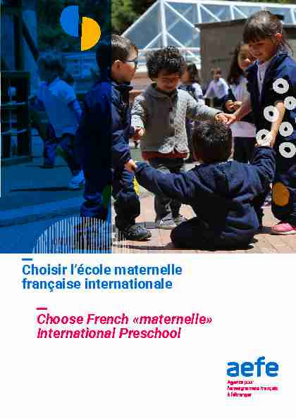 Choose French «maternelle» International Preschool Choisir lécole