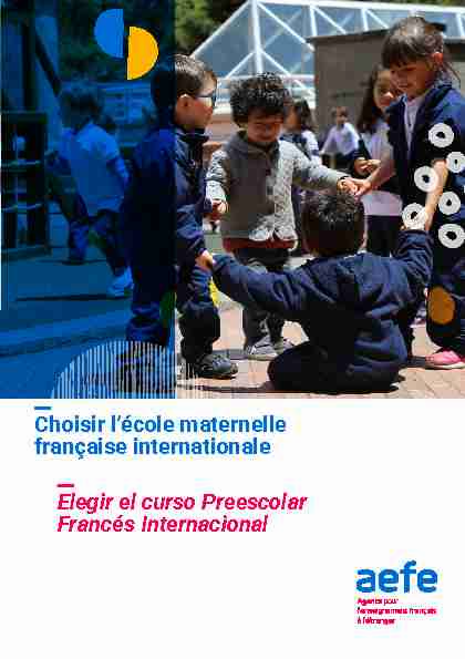 Elegir el curso Preescolar Francés Internacional Choisir lécole