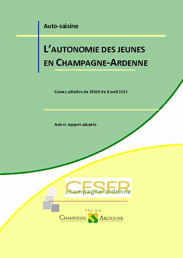 [PDF] LAUTONOMIE DES JEUNES EN CHAMPAGNE  - CESER Grand Est