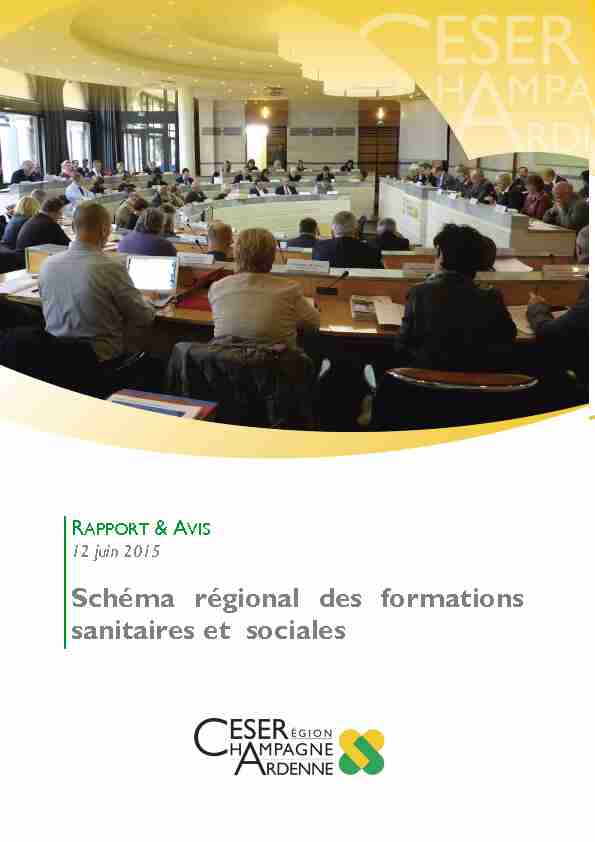 12 juin 2015 - Schéma régional des formations sanitaires et sociales