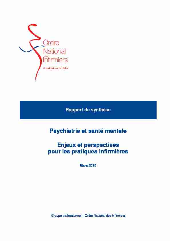 [PDF] Psychiatrie et santé mentale Enjeux et perspectives pour les
