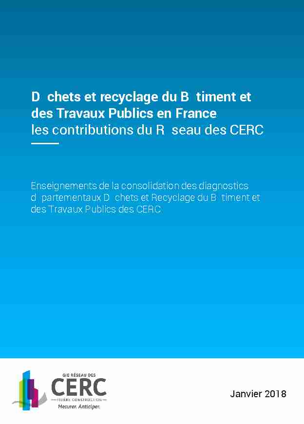 Déchets et recyclage du Bâtiment et des Travaux Publics en France