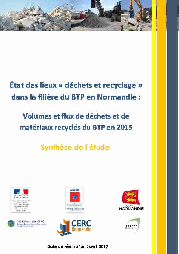 État des lieux « déchets et recyclage » dans la filière du BTP en