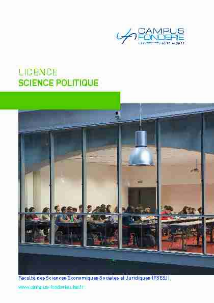 LICENCE SCIENCE POLITIQUE - Mulhouse