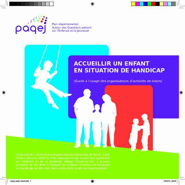 PAQEJ - Guide Accueillir un enfant en situation de handicap