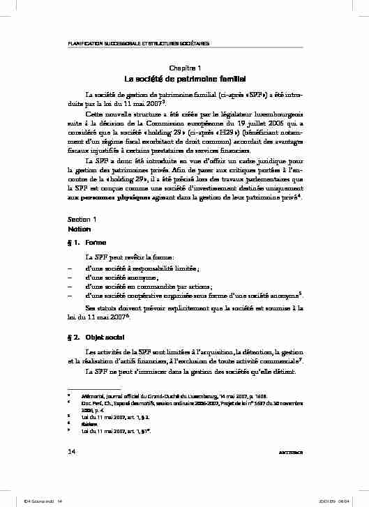 [PDF] La société de patrimoine familial - UHPC