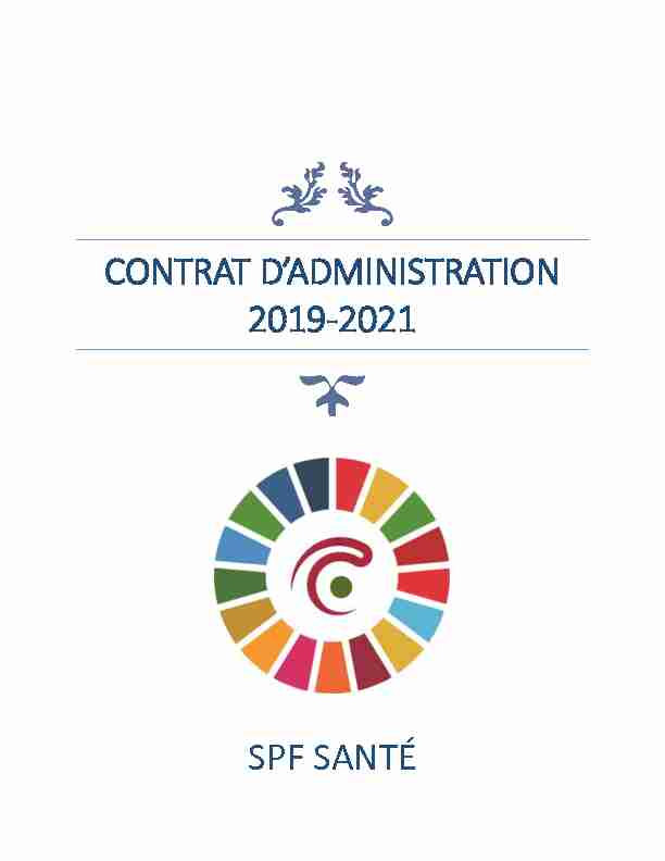 contrat dadministration 2019-2021 spf santé