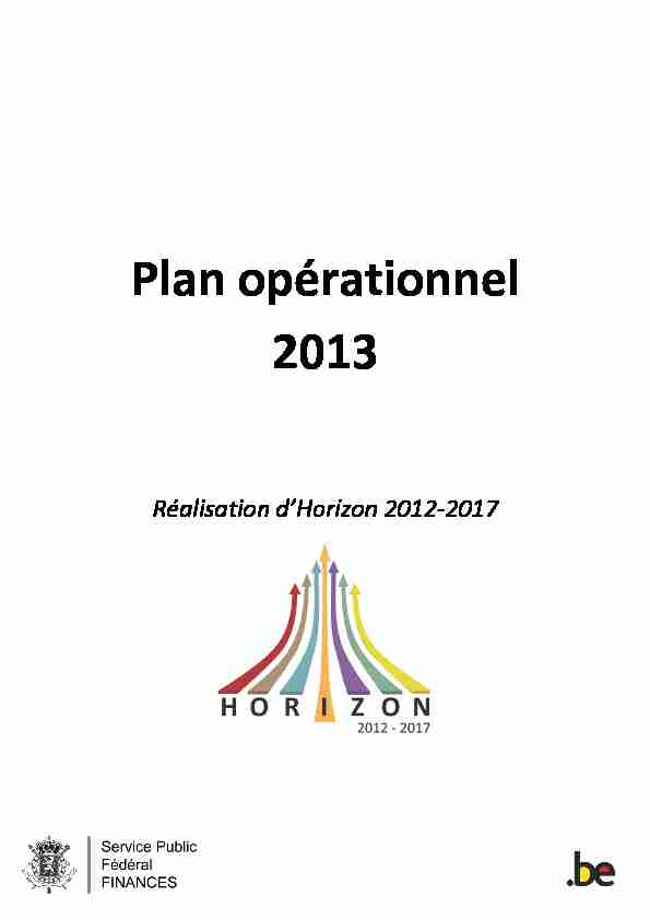 Plan opérationnel 2013