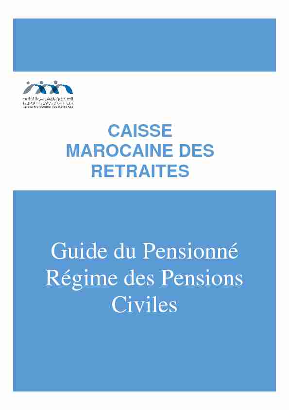 Guide du Pensionné Régime des Pensions Civiles