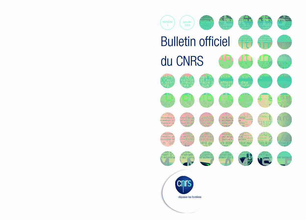 Bulletin officiel du CNRS