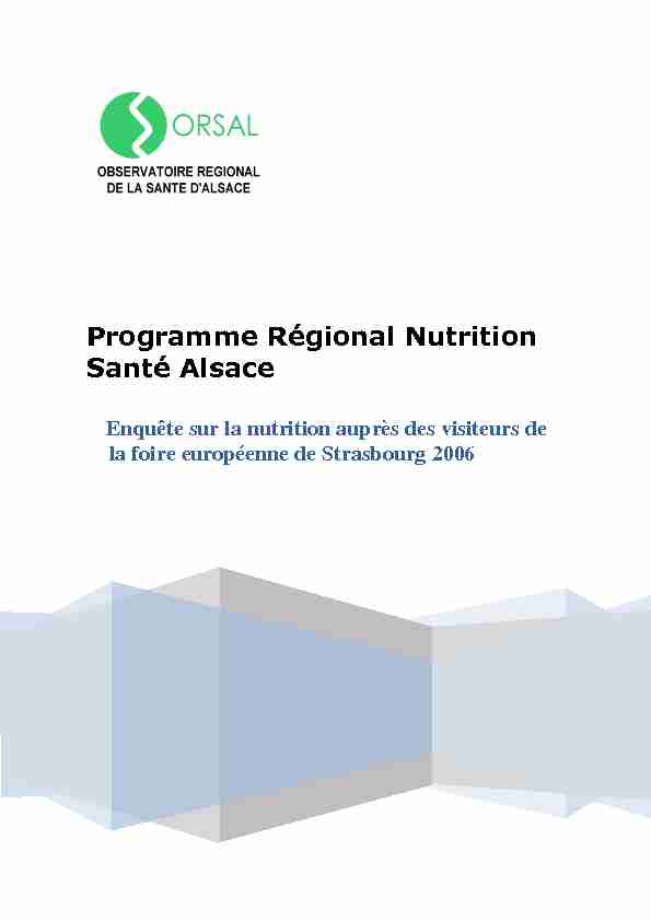 [PDF] Programme Régional Nutrition Santé Alsace - ORS Grand Est