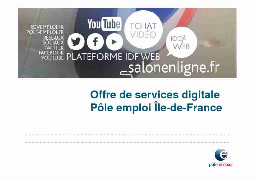 Offre de services digitale Pôle emploi Île-de-France