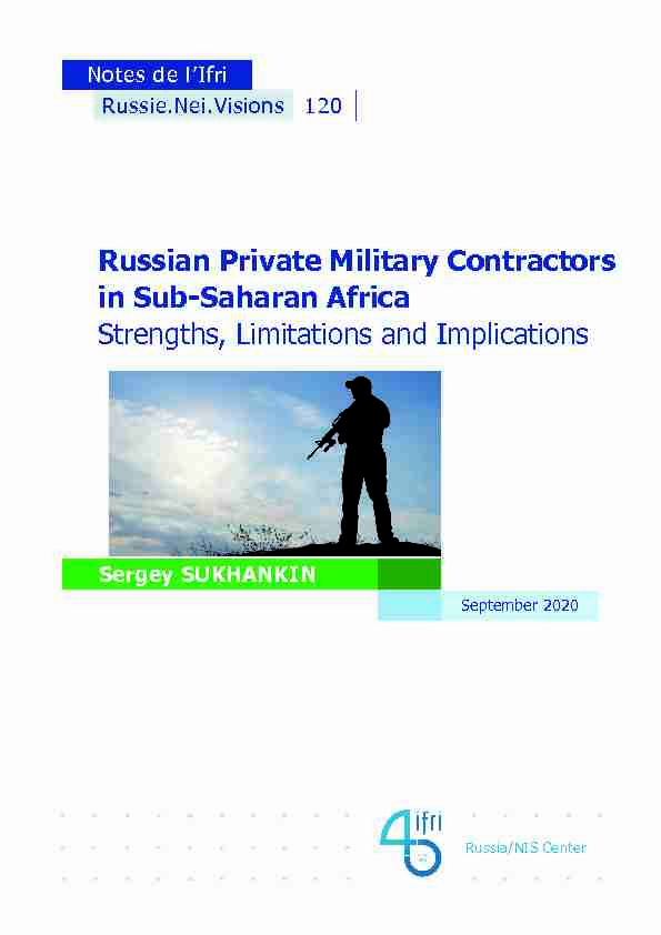 Russian Private Military Contractors in Sub-Saharan Africa