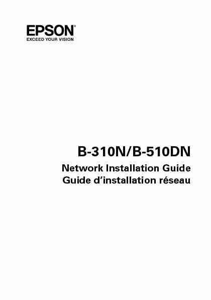 B-310N / B-510DN - Network Guide