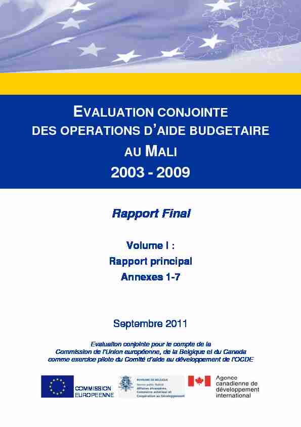 Rapport Final EVALUATION CONJOINTE DES OPERATIONS D