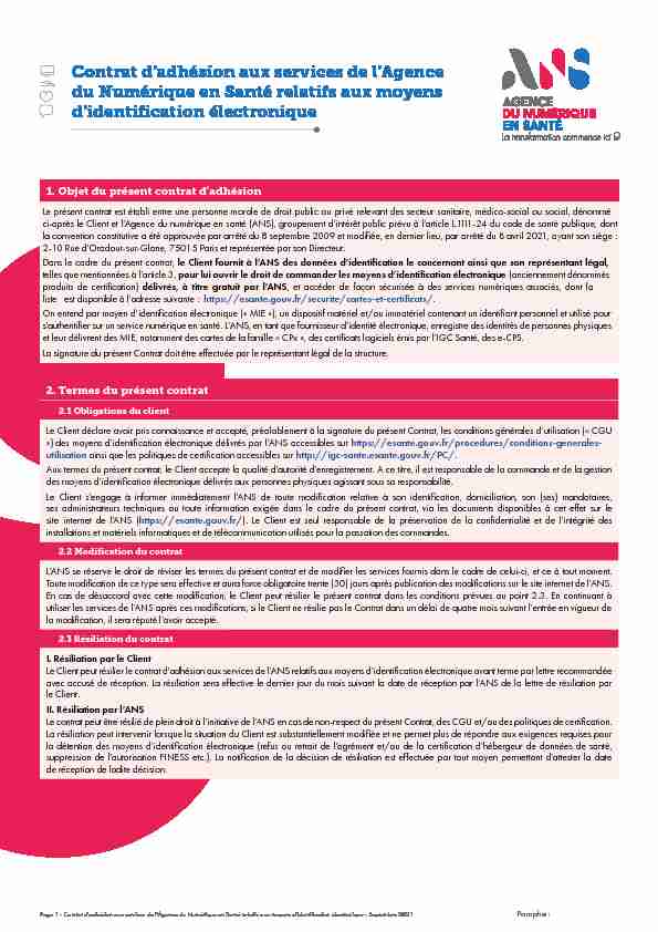 [PDF] Contrat dadhésion aux services de lAgence du Numérique en