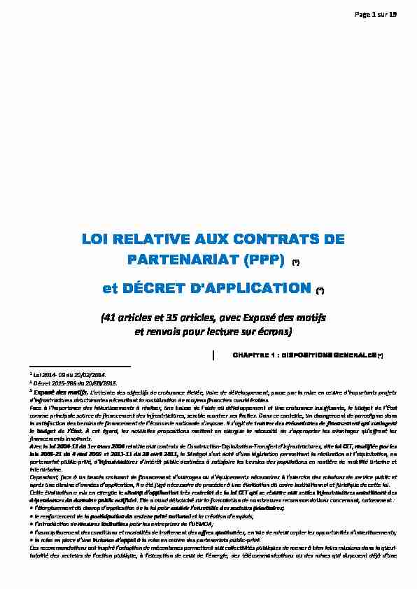 Senegal - Loi n°2014-09 du 20 fevrier 2014 relative aux contrats de
