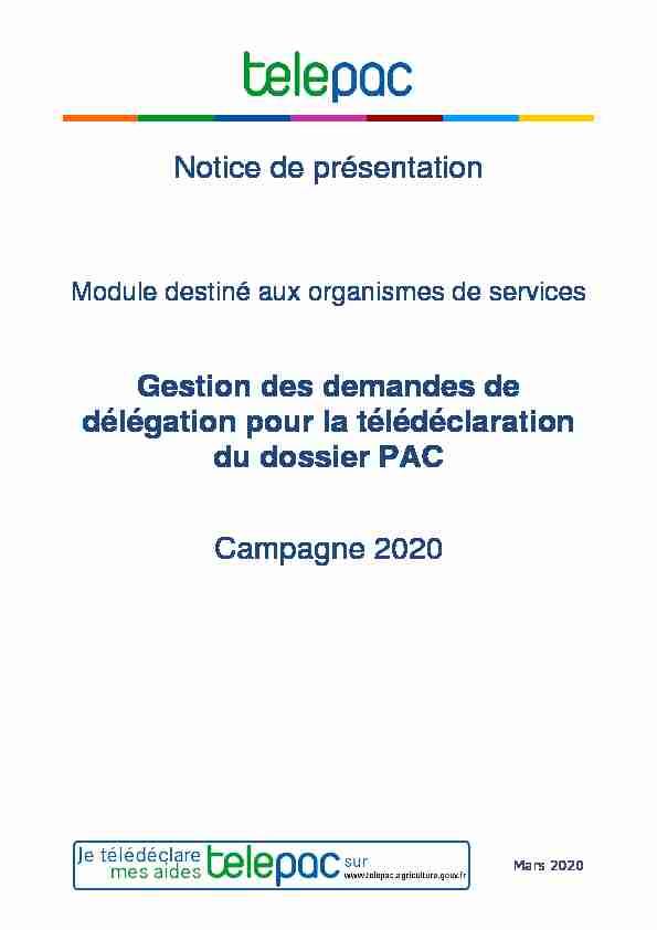 [PDF] Notice de présentation Gestion des demandes de  - Telepac